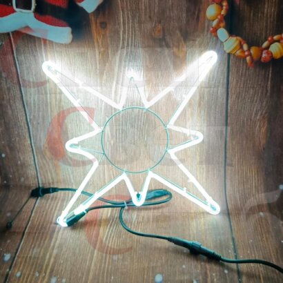 Световая фигура - "Звезда восьмиконечная" уличная белая