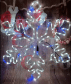 Световая фигура снежинка белая с синим мерцанием 65 см